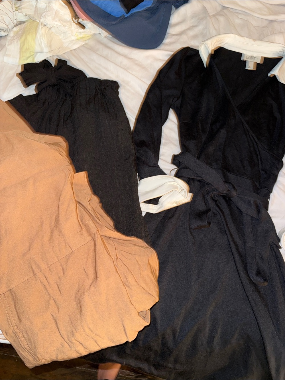 Black Wrap Dress with White Trim - Elegant Women's Wrap Dress bundle